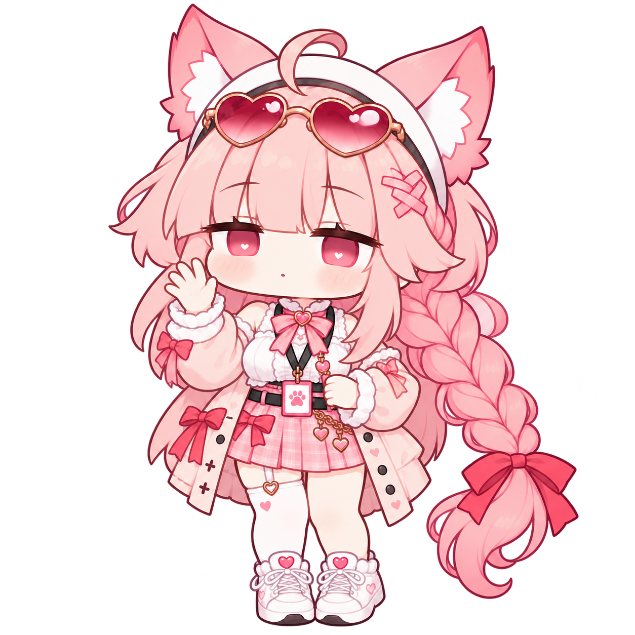 Chubby-cheek Shirumi waving hello, ready to guide you
